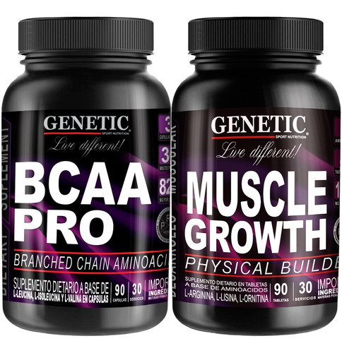 Crecimiento Muscular Aminos Bcaa Pro + Muscle Growth Genetic