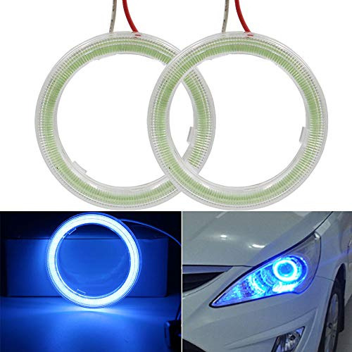 Ysy 1 Pareja De Hielo Azul 70mm 60smd Cob Led Angel Eyes Con