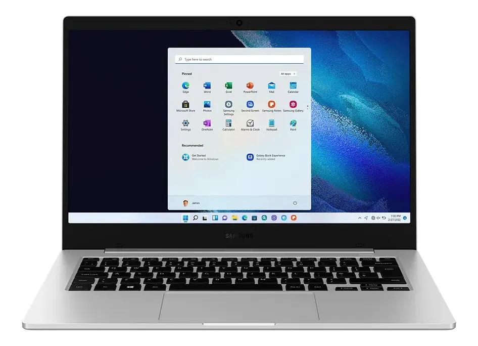 Foto do produto: Notebook Samsung Galaxy Book Go Snapdragon® 7c (Kryo™ 468 Octa-core CPU, até 2.55 GHz), Windows 11 Home, 4GB, 128GB UFS, 14'' Full HD LED, 1.38kg