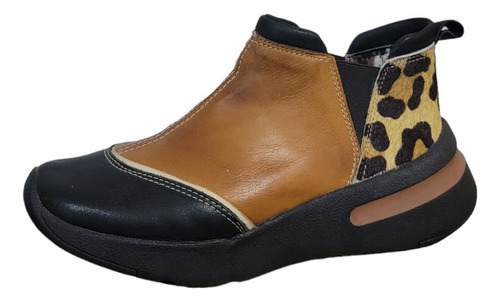 Bota De Cuero Para Dama. Versa Leopardo Terra