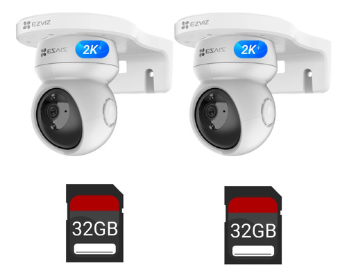 Combo X2 Cámara Wifi Ezviz H6c 4mp + Soporte + Memoria 32gb