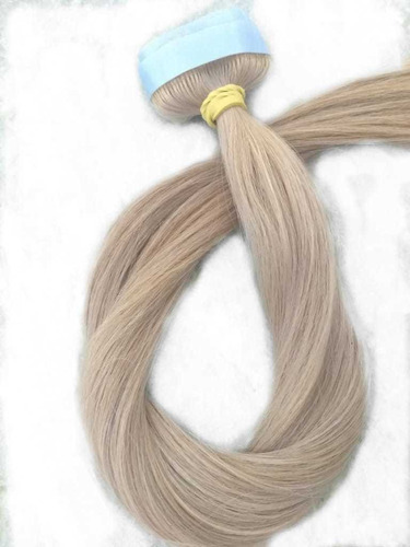 Cabelo Humano Loiro Claro Fita Adesiva 250g 65 Cm Mega Hair