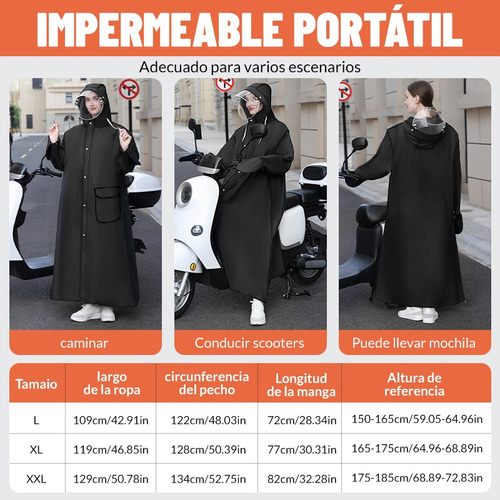 2pc Poncho Impermeable De Lluvia Con Capucha Reutilizable