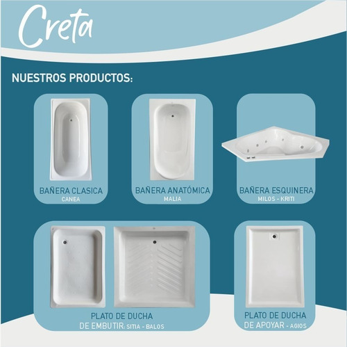 Imagen 4 de 4 de Plato De Ducha 70x70 Plastico Reforzado En Fibra - Creta