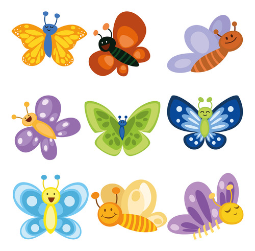 Kit Imprimible Mariposas Vectores Editables