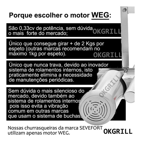 Gira Grill Churrasqueira Inox 4 Espetos + 2 Grelhas + Brinde