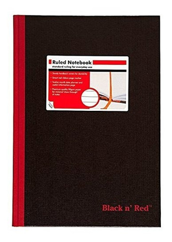 Cuaderno Tapa Dura Black N' Red, 11-3/4  X 8-1/