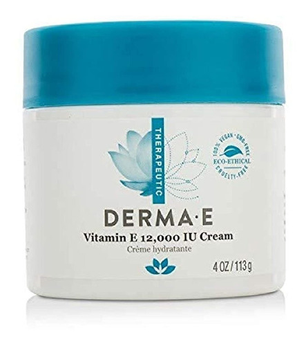 Derma E, Crema Con Vitamina E, 12 000 Ui, 4 Oz, Color Crema