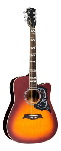 Violão eletroacústica Michael Galaxy VM925DTC para destros sunburst satin