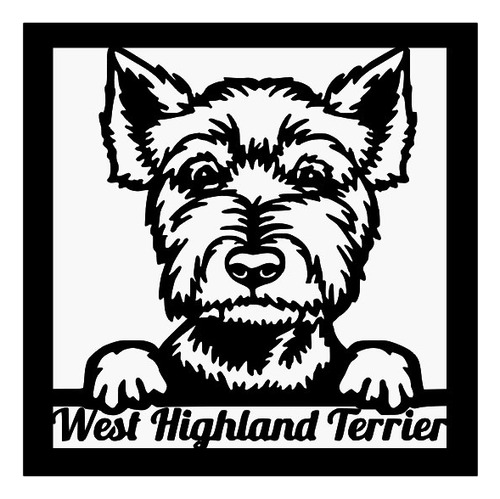 Cuadro Decorativo Figura De Perro Westy