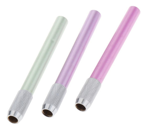 3 Unids Extensor De Lápiz Rosado + Verde + Violeta