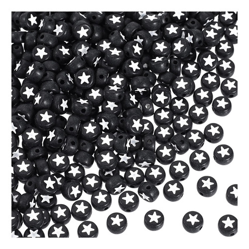 Oiiki 250pcs Beads De Patrón De Estrella Redonda Para Joyas,
