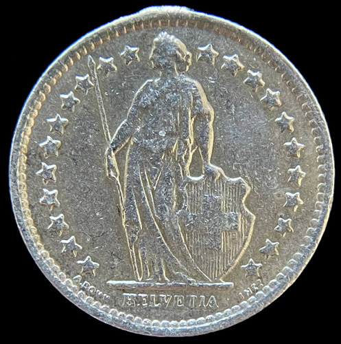 Suiza, 1/2 Franc, 1963. Plata. F