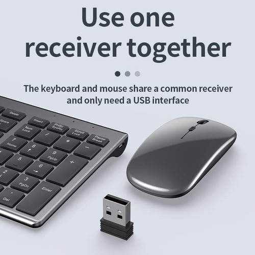Teclado Y Mouse Bluetooth Recargable Portátil 2.4g Usb