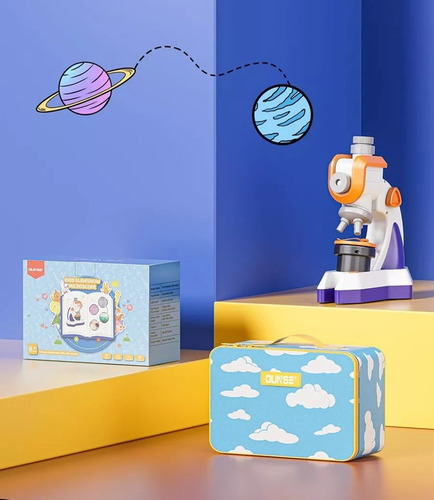 Kit Microscopio Proyector Multifunción Para Niños Maletín Blanco