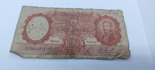 Billete De 100 Pesos Banco Central Rep.argentina