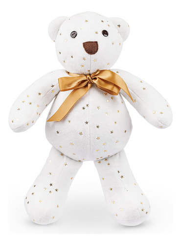 Oso De Peluche Decorativo Navideño 17 Cm | Sueños De Navidad Color Blanco Con Estrellas