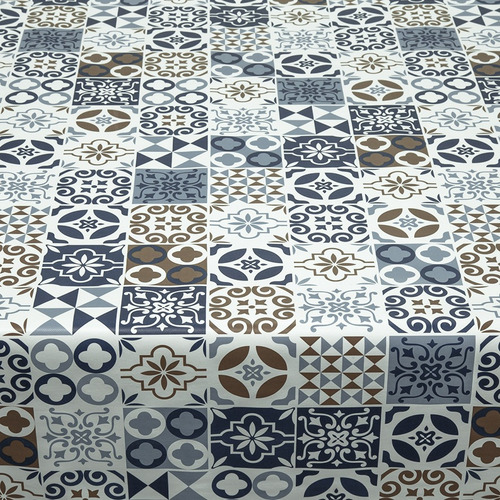 Toalha De Mesa Térmica Pvc Azulejo Lisboa Azul 1,40 X 1,60