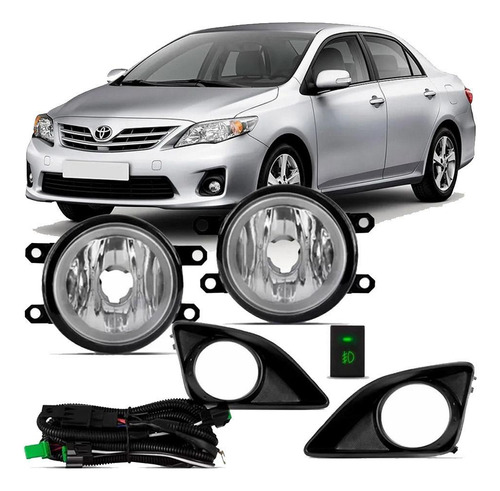 Kit Farol Milha Corolla 2008/2011 C/grade S/aro