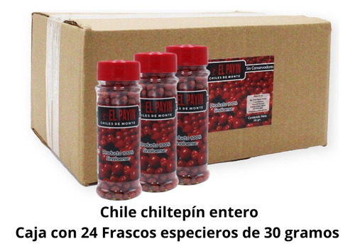 Chile Chiltepín Entero (caja Con 24 Piezas De 30 Gramos C/u)