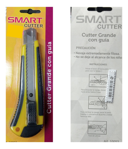 Cutter Grande Con Guía Smart 10053 De Hoja Segmentada Amaril
