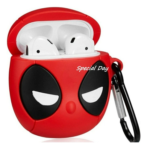 Funda Para Airpods 1/2 Generación | Case Protector Duradero Rojo Airpods 1/2 Deadpool