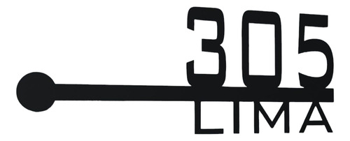 Cartel Domiciliario Gr Modelo Punto Y Línea Letras/numeros Negro