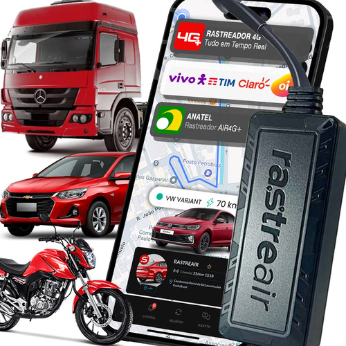 Rastreador Veicular Gps Com Chip E Aplicativo Em Tempo Real