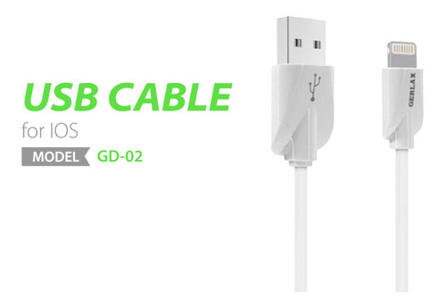 Cable De Carga Y Datos Lightning Marca Gerlax Modelo Gd-02