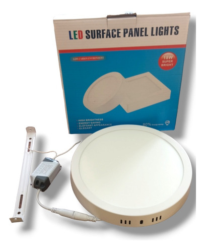 Lampara Led Superficial Panel Redonda 18w 6500k 110-220v 