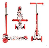 Comprar Monopatin Graffiti Maxi 4 Ruedas Luces Led Color Rojo