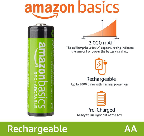 Amazon ® 8 Pilas Recargables Precargadas Aa Doble A 2000mah