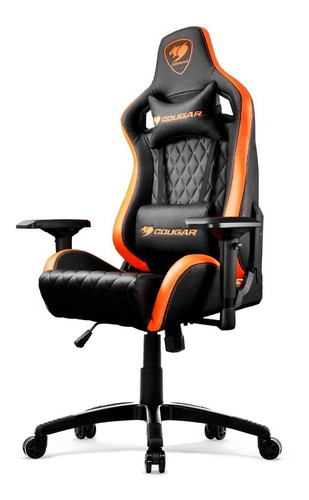 Silla Gaming Cougar Armor S Diseño Ergonómico Black & Orange