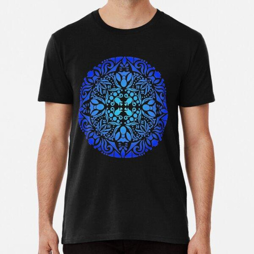 Remera Mandala Veronica Azul Brillante Algodon Premium