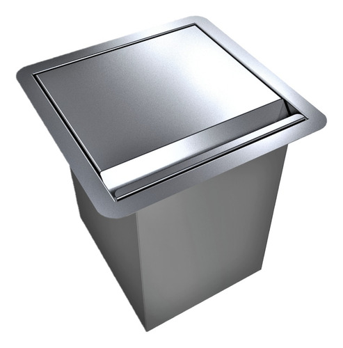 Lixeira Inox Quadrada Com Tampa 5 Litros