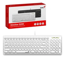 Comprar Teclado Genius Slimstar Q200 Usb Multimedia Sp White