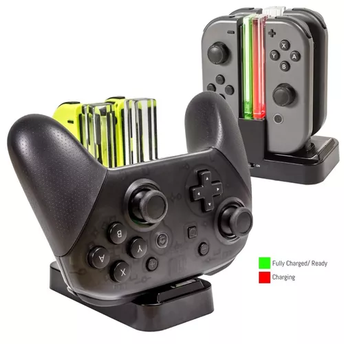 Cargador Nintendo Switch Multiple 4 Controles Joy Con Y Pro