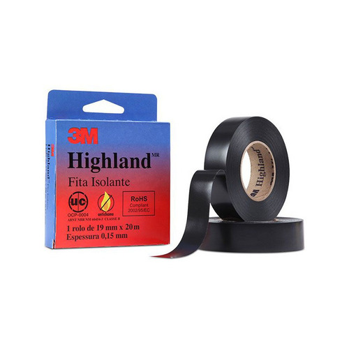 Fita Isolante Highland 19mm X 20 Metros 3m