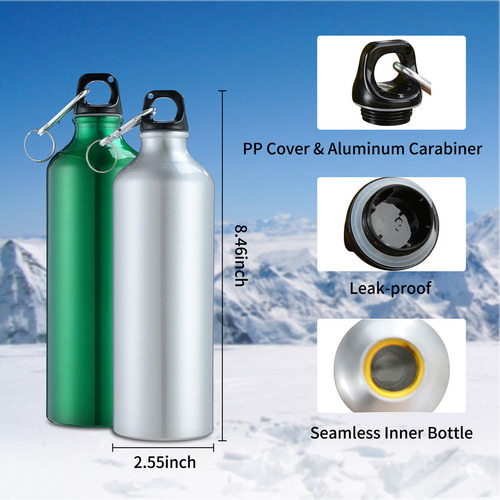 500ml Portable Aluminum Water Bottle With Carabiner