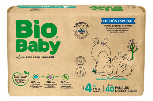 Pañal Bio Baby Edición Paper Bag Talla 4 Grande 40 Pañales Género Sin género Talla Grande (G)