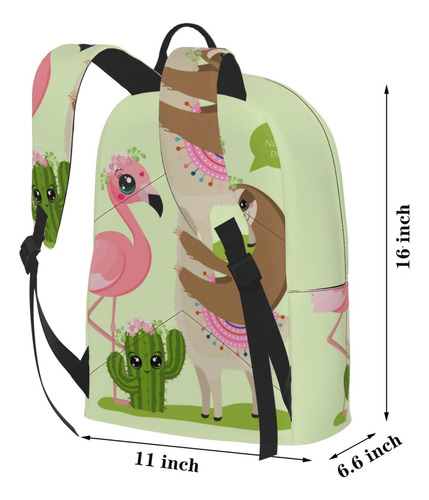 Delerain 16 Polegada Mochila Lhama Preguiça Flamingo Laptop