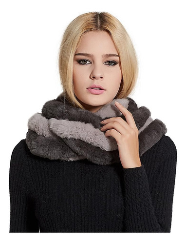 Fur Story Bufanda Infinita De Piel Real Para Mujer Con Bufan