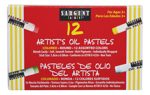 Sargent Art 22- 12 Unidades Pasteles Al Óleo Surtidos, 2.3.