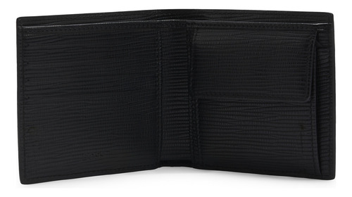 Cartera Y Tarjetero Para Hombre Boss De Piel Estampada Color Negro
