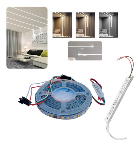 Kit Fita Para Perfil De Led 5m Iluminação Efeito Sequencia