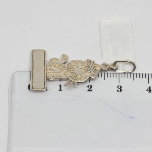 Dije Tigre Con Corona Y Placa De Plata.