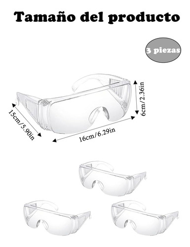 3 Piezas Lentes De Seguridad, Lentes De Protección Para