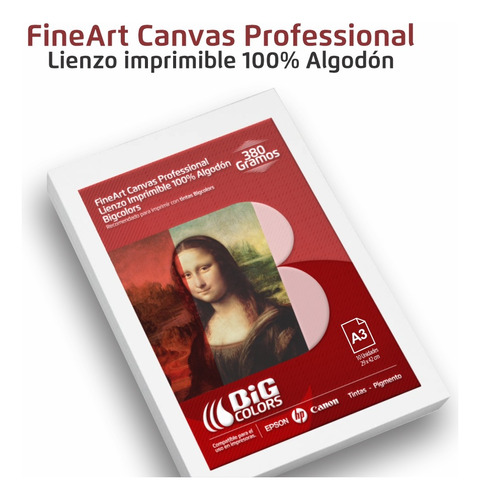 Lienzo Imprimible Fineart Canvas Professional  Resma A3 X 10