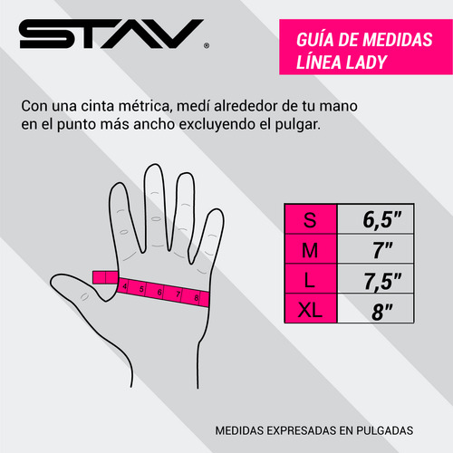 Imagen 6 de 6 de Guantes Cuero Stav Moto Lady Summer Protection Shock Control