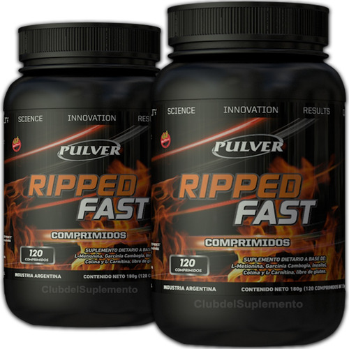 2 Ripped Fast Pulver Quemador Grasa Abdominal + Dieta Gratis